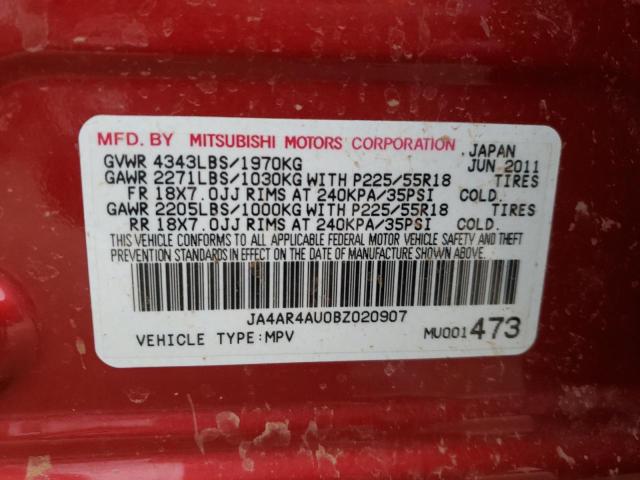 Photo 10 from auction – 2011 MITSUBISHI OUTLANDER with VIN JA4AR4AU0BZ020907