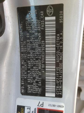 Photo 10 from auction – 2014 TOYOTA CAMRY with VIN 4T1BF1FKXEU792529