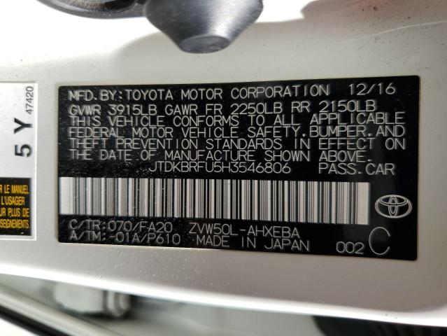 Photo 10 from auction – 2017 TOYOTA PRIUS with VIN JTDKBRFU5H3546806