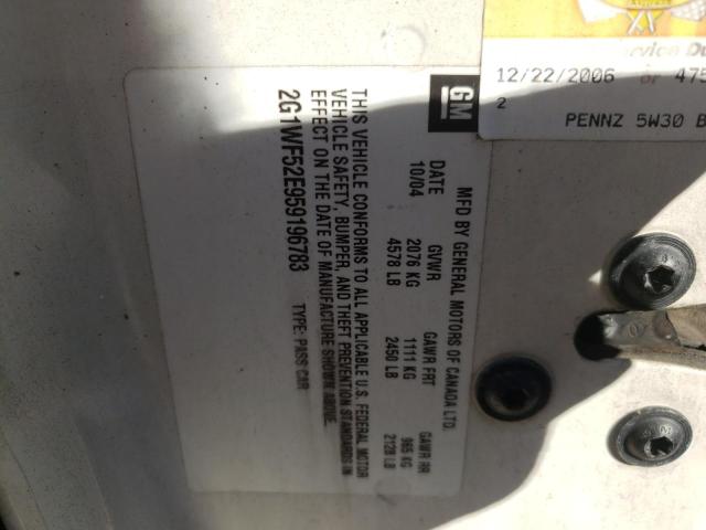 Photo 10 from auction – 2005 CHEVROLET IMPALA with VIN 2G1WF52E959196783
