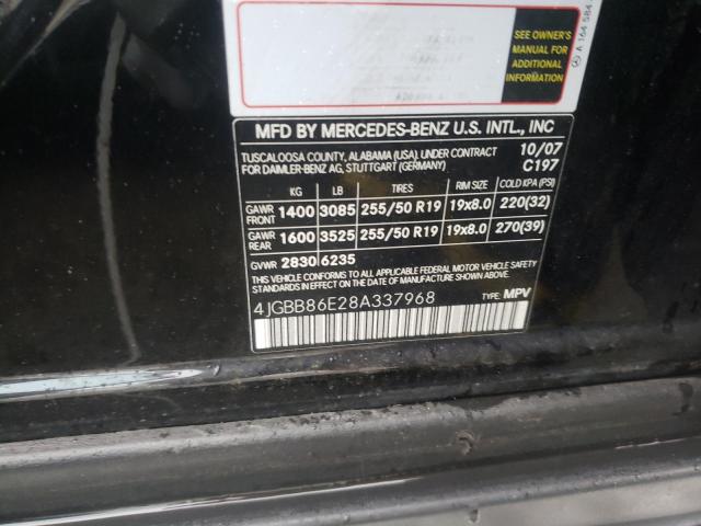 Photo 10 from auction – 2008 MERCEDES-BENZ ML 350 with VIN 4JGBB86E28A337968