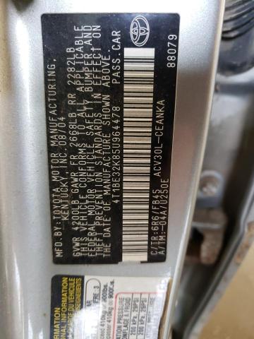 Photo 10 from auction – 2005 TOYOTA CAMRY LE with VIN 4T1BE32K85U964478