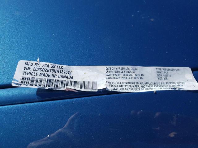 Photo 10 from auction – 2022 DODGE CHALLENGER with VIN 2C3CDZBT0NH137671