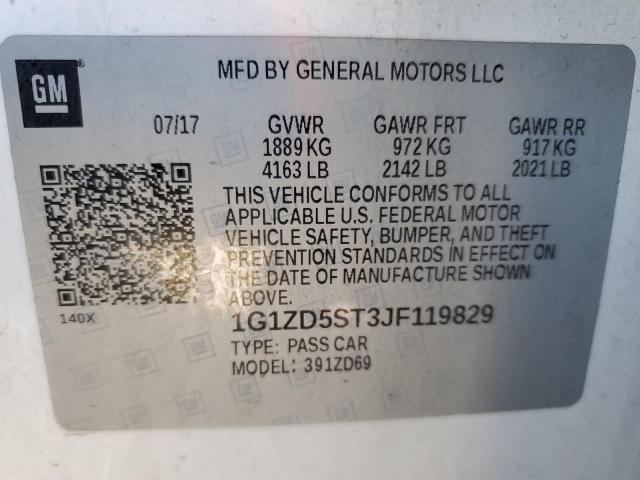 Photo 10 from auction – 2018 CHEVROLET MALIBU LT with VIN 1G1ZD5ST3JF119829