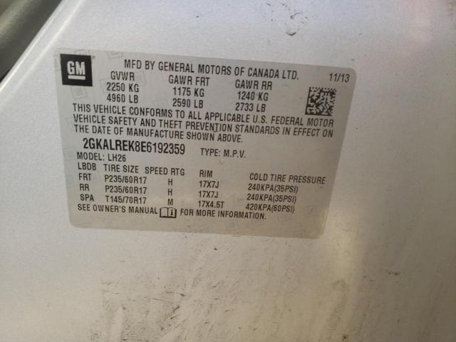Photo 10 from auction – 2014 GMC TERRAIN SL with VIN 2GKALREK8E6192359