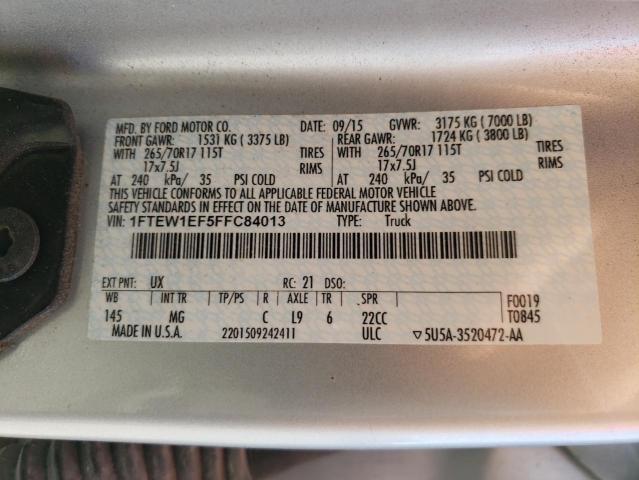 Photo 10 from auction – 2015 FORD F150 SUPER with VIN 1FTEW1EF5FFC84013