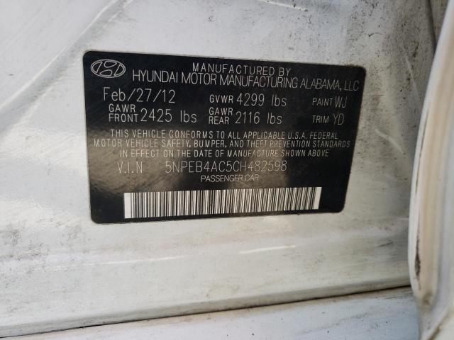 Photo 10 from auction – 2012 HYUNDAI SONATA GLS with VIN 5NPEB4AC5CH482598