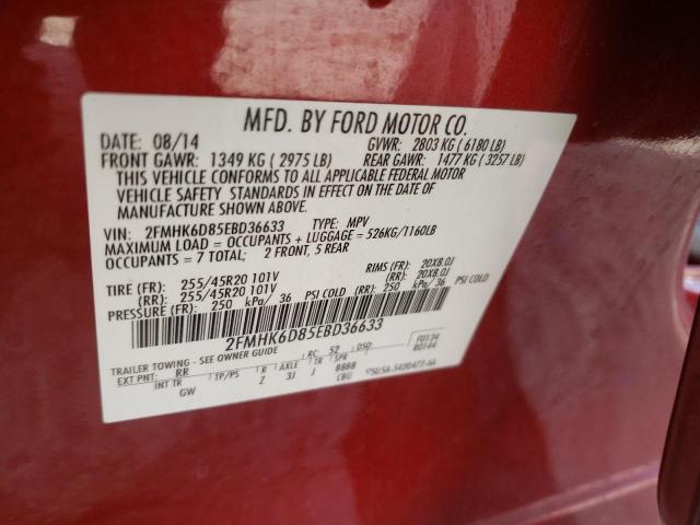 Photo 10 from auction – 2014 FORD FLEX LIMIT with VIN 2FMHK6D85EBD36633