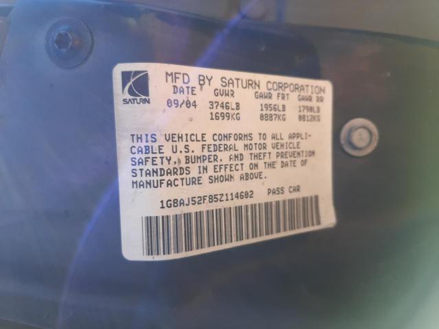 Photo 10 from auction – 2005 SATURN ION LEVEL with VIN 1G8AJ52F85Z114602
