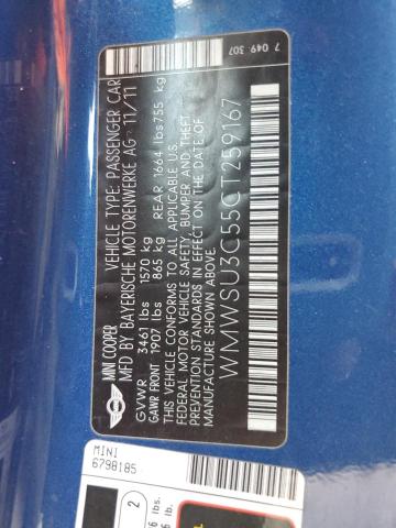 Photo 10 from auction – 2012 MINI COOPER with VIN WMWSU3C55CT259167