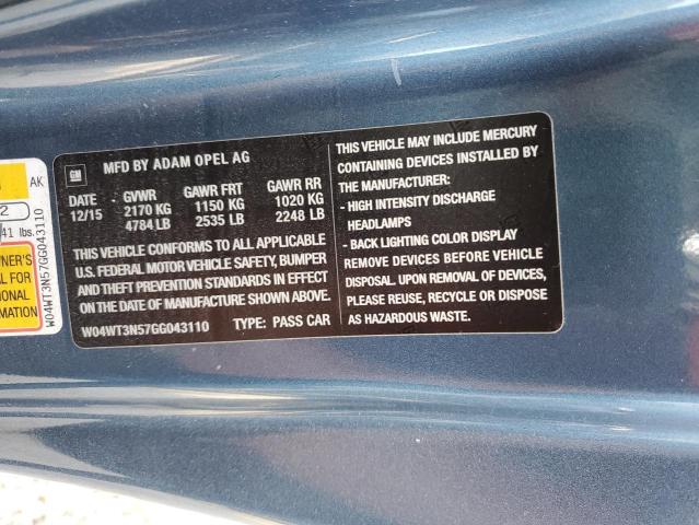 Photo 10 from auction – 2016 BUICK CASCADA PR with VIN W04WT3N57GG043110