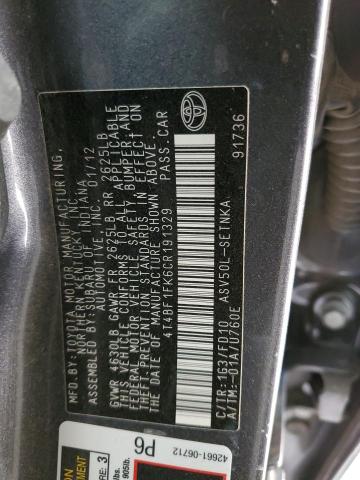 Photo 10 from auction – 2012 TOYOTA CAMRY BASE with VIN 4T4BF1FK6CR191329