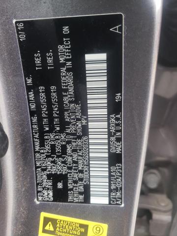 Photo 10 from auction – 2016 TOYOTA HIGHLANDER with VIN 5TDDCRFH5GS020326