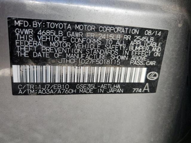 Photo 10 from auction – 2015 LEXUS IS 250 with VIN JTHCF1D27F5018115