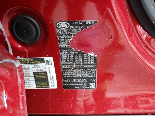 Photo 10 from auction – 2021 LAND ROVER RANGE ROVE with VIN SALYJ2EX5MA311059