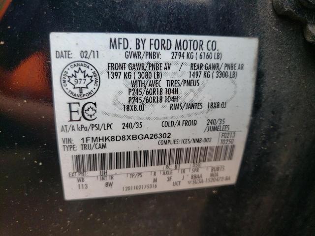 Photo 10 from auction – 2011 FORD EXPLORER X with VIN 1FMHK8D8XBGA26302