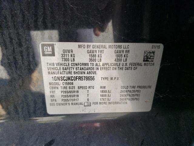 Photo 10 from auction – 2015 CHEVROLET SUBURBAN C with VIN 1GNSCJKC0FR578656