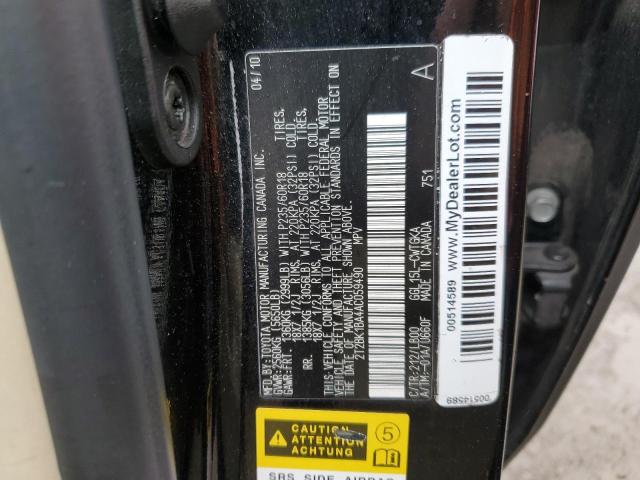 Photo 10 from auction – 2010 LEXUS RX 350 with VIN 2T2BK1BA4AC059490