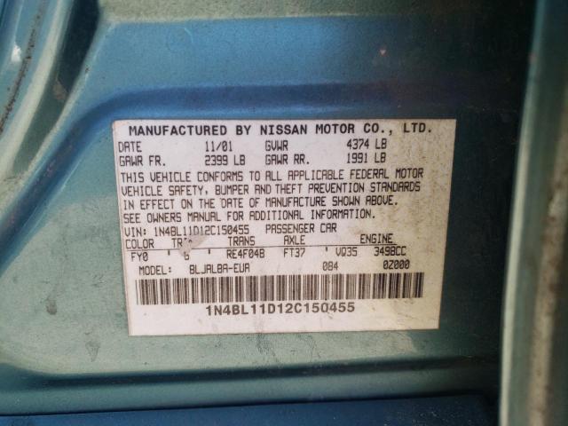 Photo 10 from auction – 2002 NISSAN ALTIMA SE with VIN 1N4BL11D12C150455