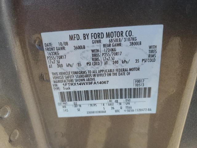 Photo 10 from auction – 2009 FORD F150 SUPER with VIN 1FTRX14WX9FA14067