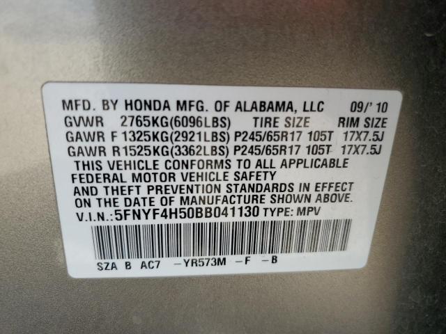 Photo 10 from auction – 2011 HONDA PILOT EXL with VIN 5FNYF4H50BB041130