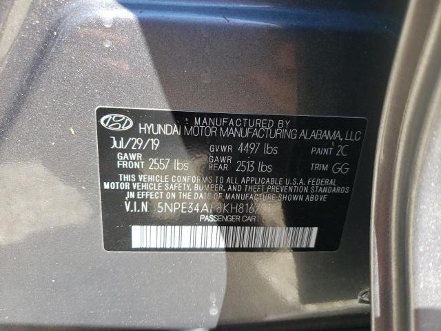 Photo 10 from auction – 2019 HYUNDAI SONATA LIM with VIN 5NPE34AF8KH816791