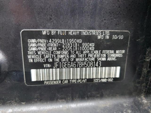 Снимка 10 от търг – 2011 SUBARU IMPREZA 2. с VIN JF1GE6A67BH508143