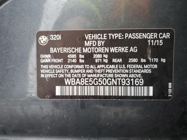 Photo 10 from auction – 2016 BMW 320 XI with VIN WBA8E5G50GNT93169