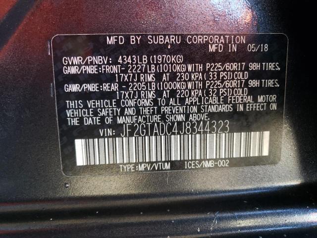 Photo 10 from auction – 2018 SUBARU CROSSTREK with VIN JF2GTADC4J8344323