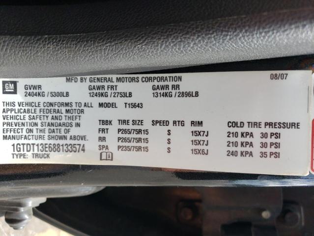 Photo 10 from auction – 2008 GMC CANYON with VIN 1GTDT13E688133574