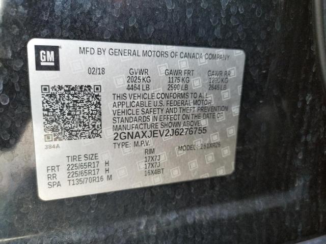 Photo 10 from auction – 2018 CHEVROLET EQUINOX LT with VIN 2GNAXJEV2J6276755