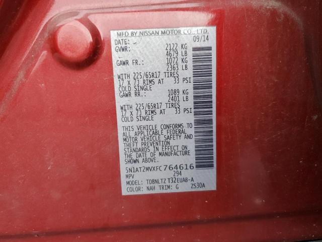 Photo 10 from auction – 2015 NISSAN ROGUE S with VIN 5N1AT2MVXFC764616