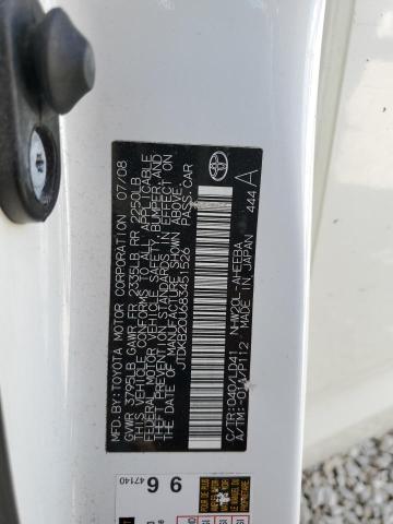 Photo 10 from auction – 2008 TOYOTA PRIUS with VIN JTDKB20U683451526
