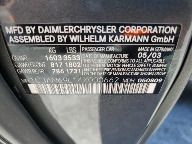 Photo 10 from auction – 2004 CHRYSLER CROSSFIRE with VIN 1C3AN69L14X000662