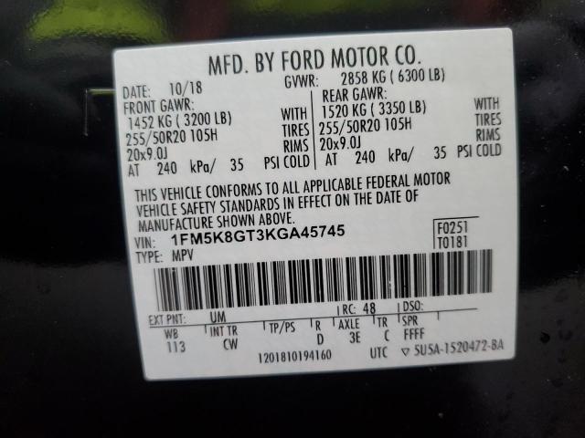 Photo 10 from auction – 2019 FORD EXPLORER S with VIN 1FM5K8GT3KGA45745