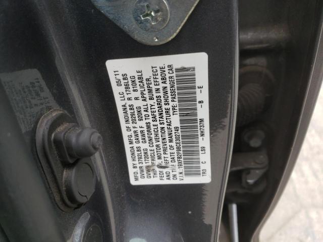 Photo 10 from auction – 2012 HONDA CIVIC EXL with VIN 19XFB2F98CE302749