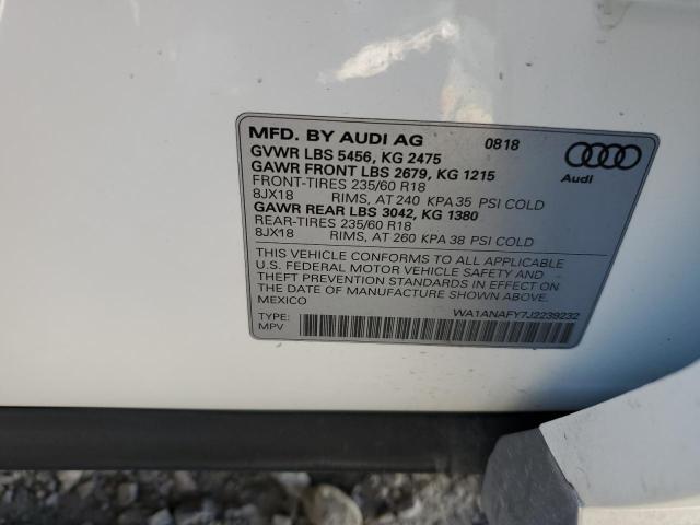 Photo 10 from auction – 2018 AUDI Q5 PREMIUM with VIN WA1ANAFY7J2239232