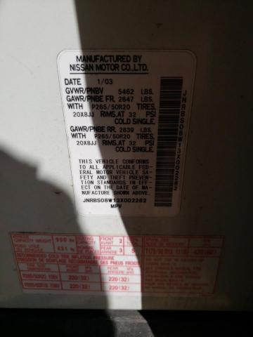 Photo 10 from auction – 2003 INFINITI FX45 with VIN JNRBS08W13X002282