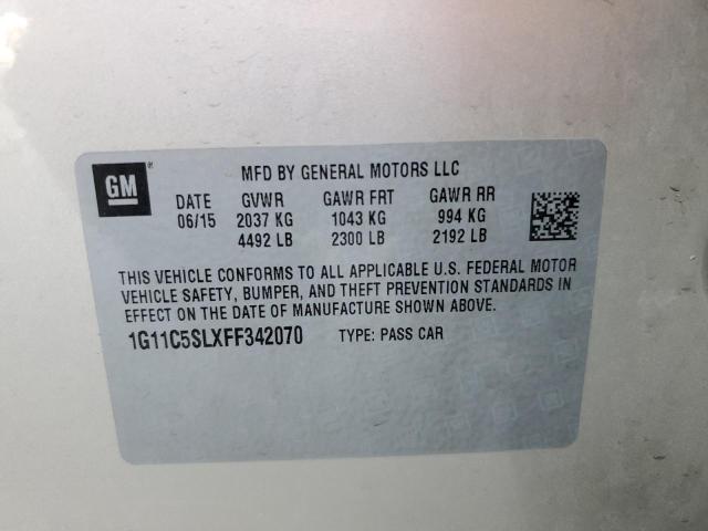 Photo 10 from auction – 2015 CHEVROLET MALIBU 1LT with VIN 1G11C5SLXFF342070