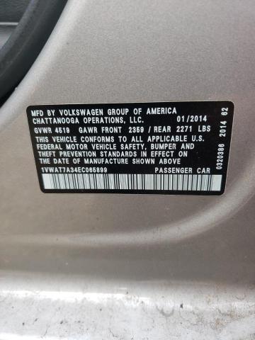 Photo 10 from auction – 2014 VOLKSWAGEN PASSAT S with VIN 1VWAT7A34EC065899