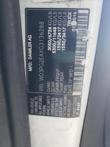 Photo 10 from auction – 2016 MERCEDES-BENZ METRIS with VIN WD3PG2EAXG3136288