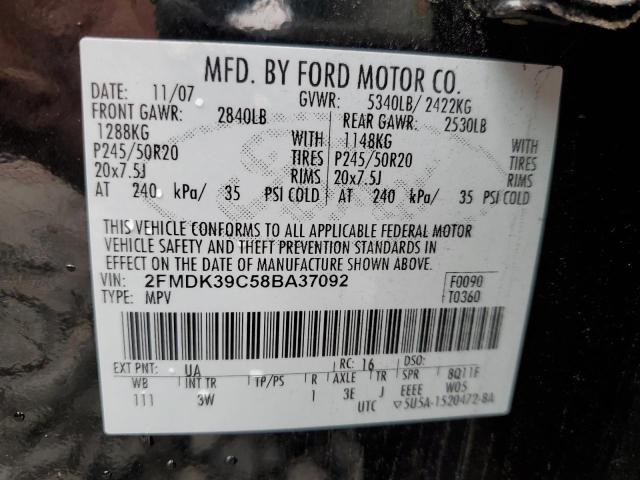 Photo 10 from auction – 2008 FORD EDGE LIMIT with VIN 2FMDK39C58BA37092