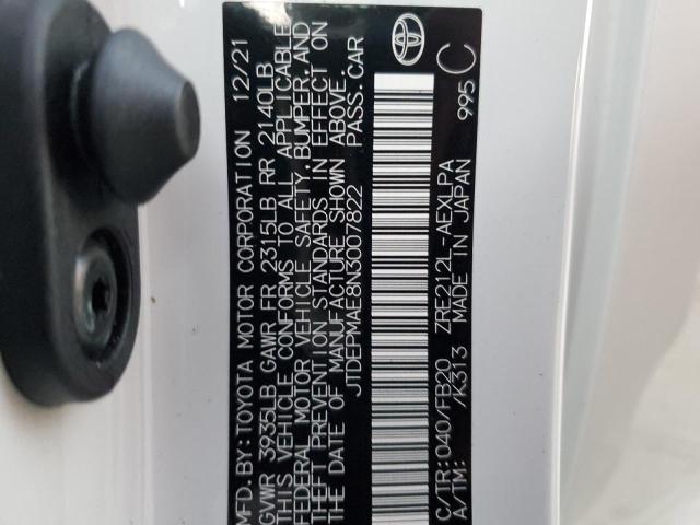 Photo 10 from auction – 2022 TOYOTA COROLLA LE with VIN JTDEPMAE8N3007822