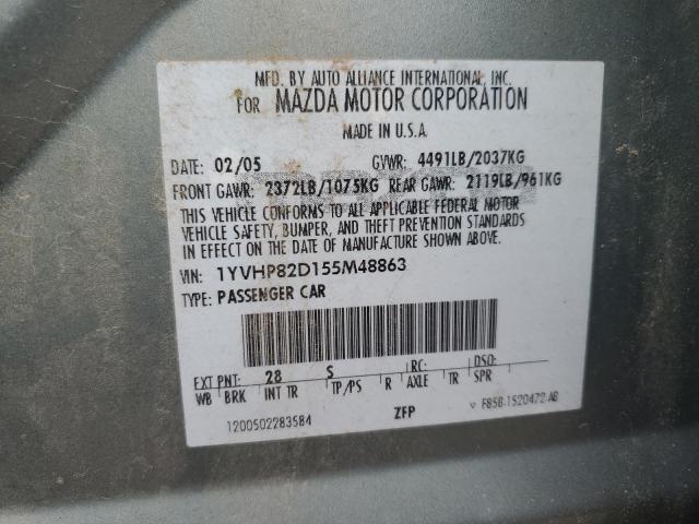 Photo 10 from auction – 2005 MAZDA 6 S with VIN 1YVHP82D155M48863
