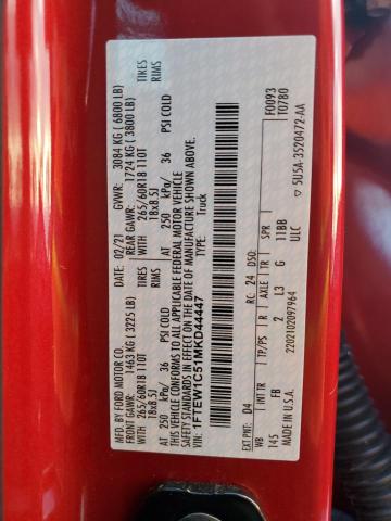 Photo 10 from auction – 2021 FORD F150 SUPER with VIN 1FTEW1C51MKD44447