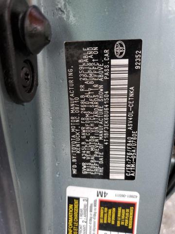 Photo 10 from auction – 2011 TOYOTA CAMRY BASE with VIN 4T1BF3EK6BU641504
