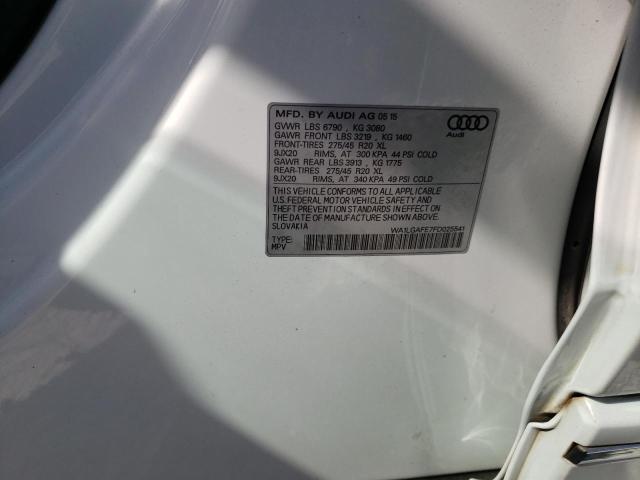 Photo 10 from auction – 2015 AUDI Q7 PREMIUM with VIN WA1LGAFE7FD025541