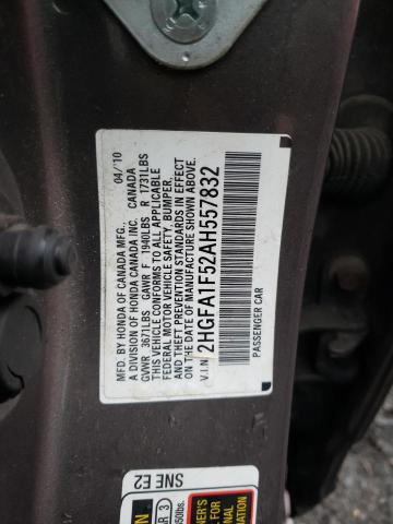 Photo 10 from auction – 2010 HONDA CIVIC LX with VIN 2HGFA1F52AH557832