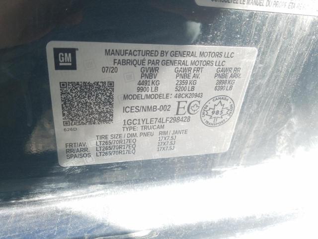 Photo 9 from auction – 2020 CHEVROLET SILVERADO with VIN 1GC1YLE74LF298428