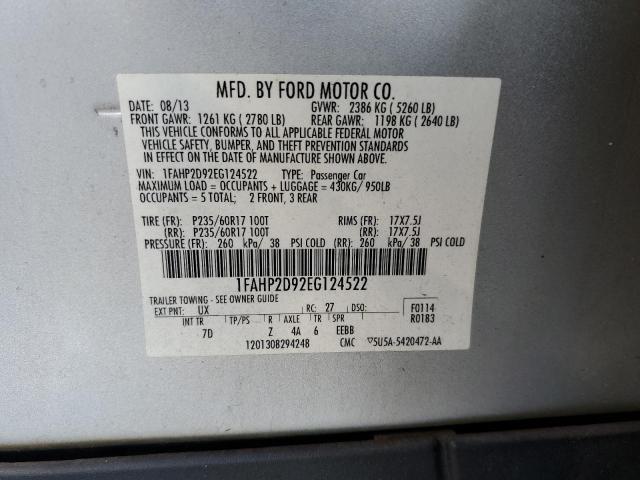 Photo 10 from auction – 2014 FORD TAURUS SE with VIN 1FAHP2D92EG124522